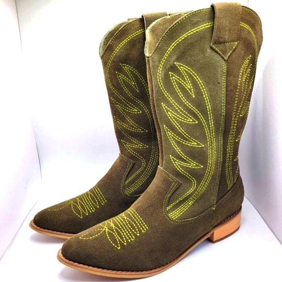 SILVIA COBOS Rodeo Green Boots - Picture 2 of 13